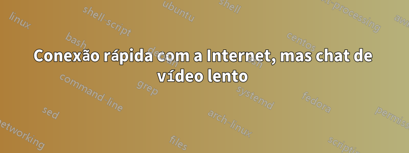 Conexão rápida com a Internet, mas chat de vídeo lento