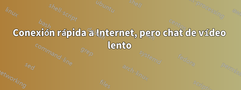 Conexión rápida a Internet, pero chat de vídeo lento