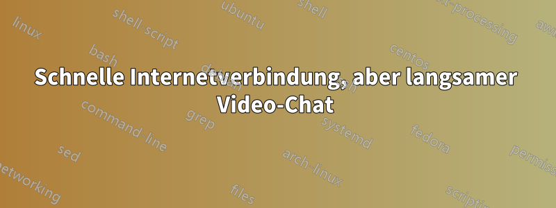 Schnelle Internetverbindung, aber langsamer Video-Chat