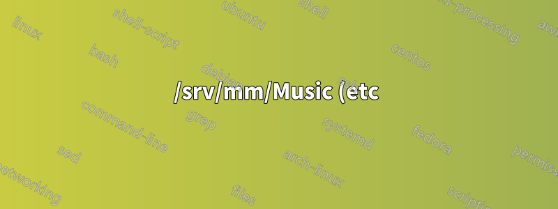 /srv/mm/Music (etc) Twonky não irá procurar mídia aqui
