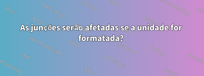 As junções serão afetadas se a unidade for formatada?