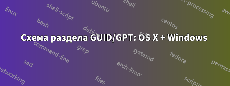 Схема раздела GUID/GPT: OS X + Windows