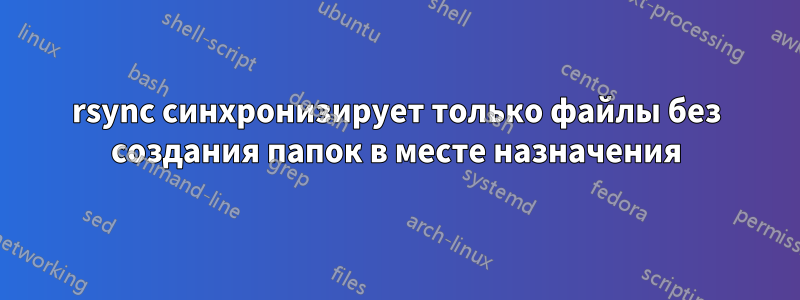 rsync синхронизирует только файлы без создания папок в месте назначения