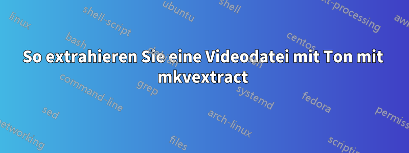 So extrahieren Sie eine Videodatei mit Ton mit mkvextract