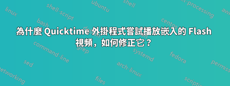 為什麼 Quicktime 外掛程式嘗試播放嵌入的 Flash 視頻，如何修正它？