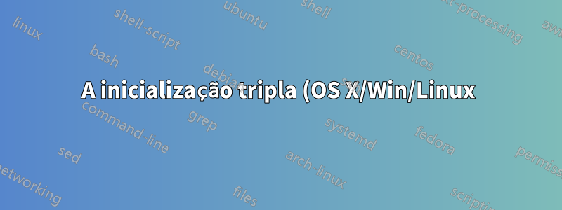 A inicialização tripla (OS X/Win/Linux) via rEFIt não funciona - Linux não visível no rEFIt