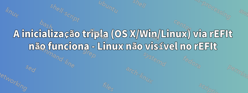 A inicialização tripla (OS X/Win/Linux) via rEFIt não funciona - Linux não visível no rEFIt