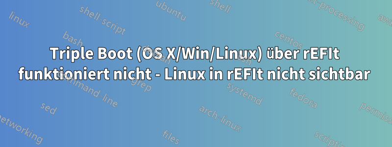 Triple Boot (OS X/Win/Linux) über rEFIt funktioniert nicht - Linux in rEFIt nicht sichtbar