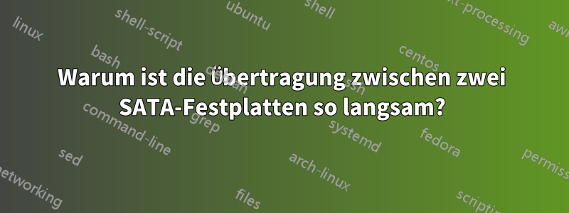 Warum ist die Übertragung zwischen zwei SATA-Festplatten so langsam?