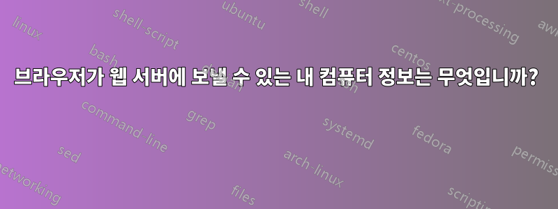 브라우저가 웹 서버에 보낼 수 있는 내 컴퓨터 정보는 무엇입니까? 