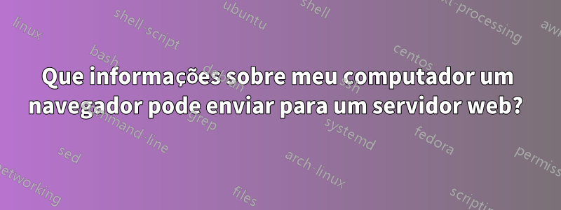 Que informações sobre meu computador um navegador pode enviar para um servidor web? 