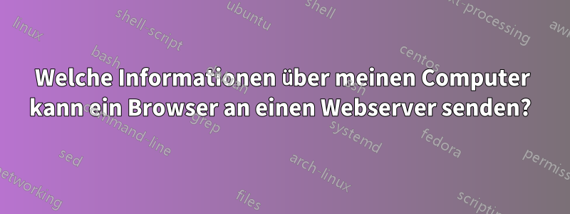 Welche Informationen über meinen Computer kann ein Browser an einen Webserver senden? 