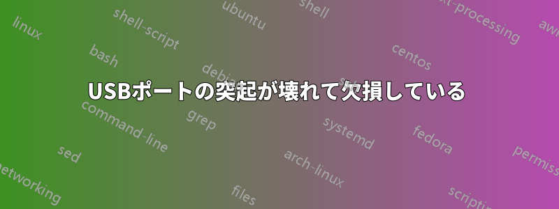 USBポートの突起が壊れて欠損している