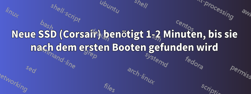 Neue SSD (Corsair) benötigt 1-2 Minuten, bis sie nach dem ersten Booten gefunden wird