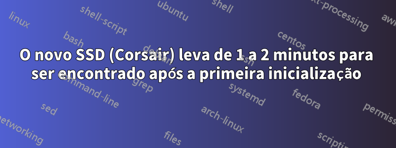 O novo SSD (Corsair) leva de 1 a 2 minutos para ser encontrado após a primeira inicialização