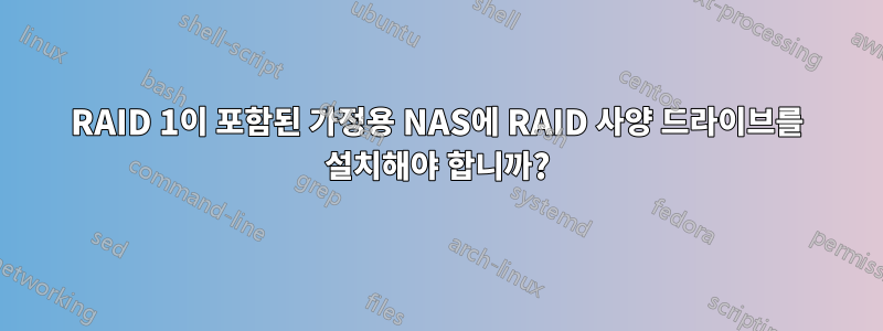 RAID 1이 포함된 가정용 NAS에 RAID 사양 드라이브를 설치해야 합니까?