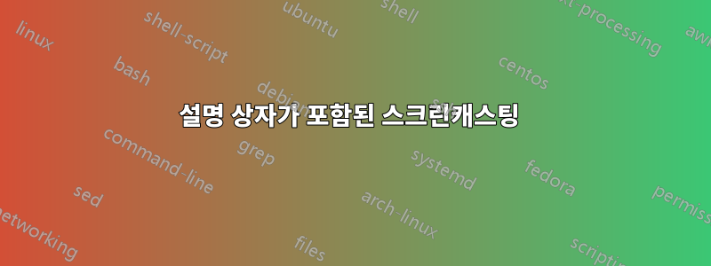 설명 상자가 포함된 스크린캐스팅 