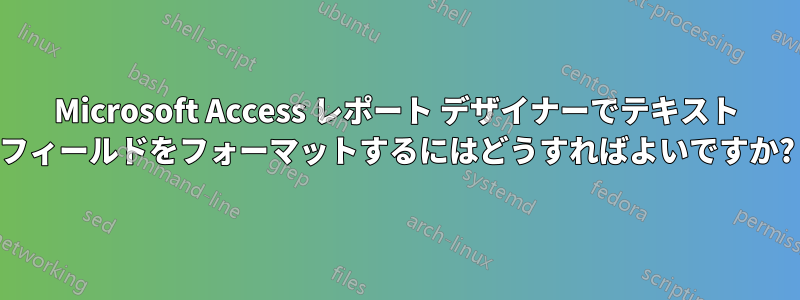 Microsoft Access レポート デザイナーでテキスト フィールドをフォーマットするにはどうすればよいですか?