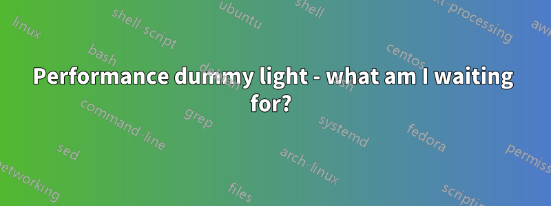 Performance dummy light - what am I waiting for? 