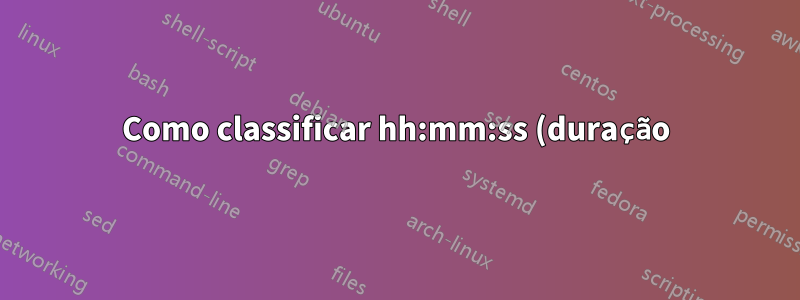 Como classificar hh:mm:ss (duração) no Excel