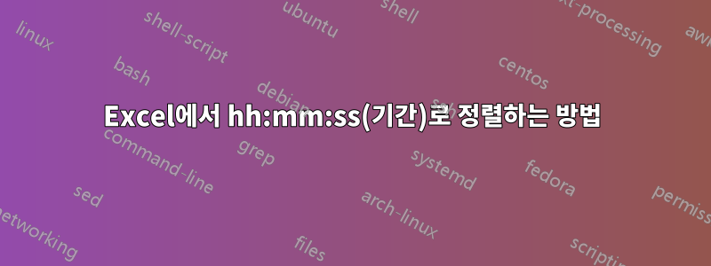 Excel에서 hh:mm:ss(기간)로 정렬하는 방법