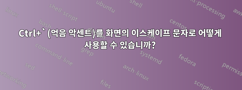 Ctrl+`(억음 악센트)를 화면의 이스케이프 문자로 어떻게 사용할 수 있습니까?