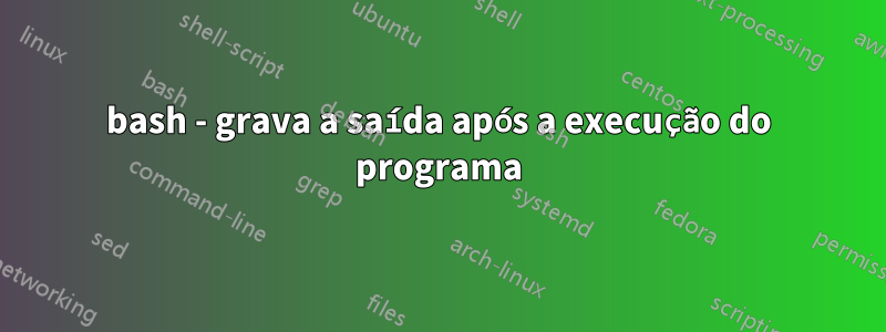 bash - grava a saída após a execução do programa