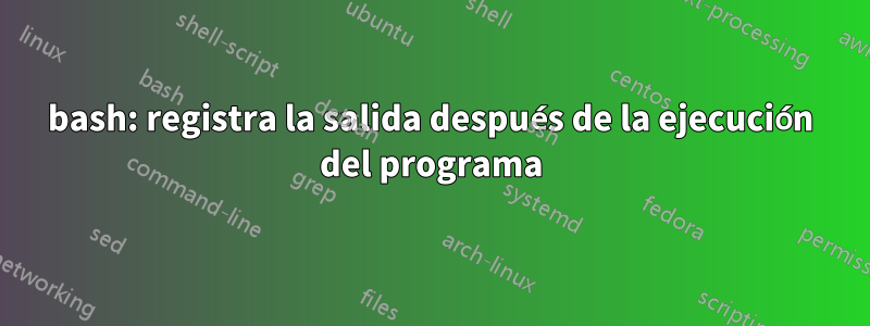 bash: registra la salida después de la ejecución del programa