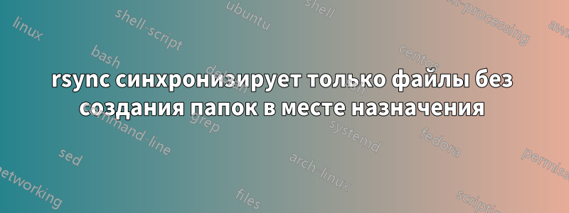 rsync синхронизирует только файлы без создания папок в месте назначения