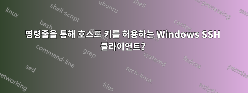 명령줄을 통해 호스트 키를 허용하는 Windows SSH 클라이언트?