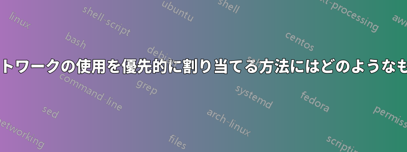 プログラムでネットワークの使用を優先的に割り当てる方法にはどのようなものがありますか?