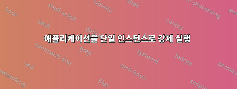 애플리케이션을 단일 인스턴스로 강제 실행