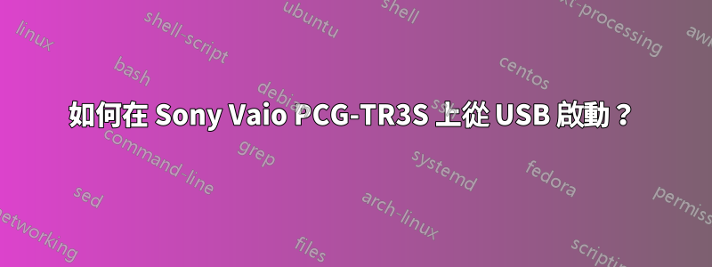 如何在 Sony Vaio PCG-TR3S 上從 USB 啟動？