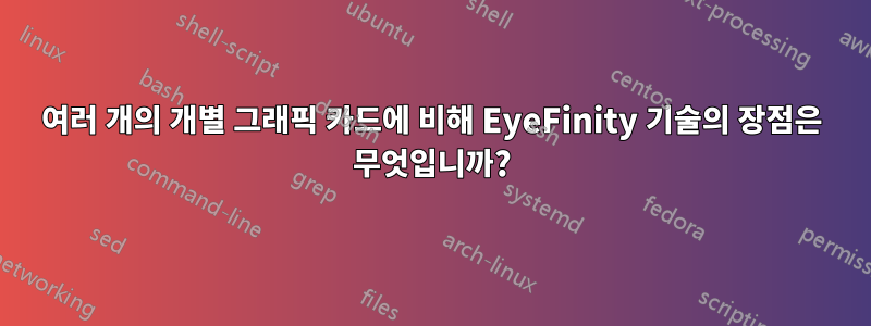 여러 개의 개별 그래픽 카드에 비해 EyeFinity 기술의 장점은 무엇입니까?