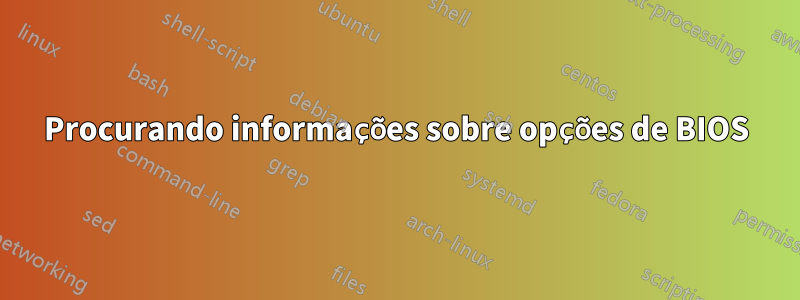 Procurando informações sobre opções de BIOS