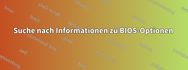 Suche nach Informationen zu BIOS-Optionen