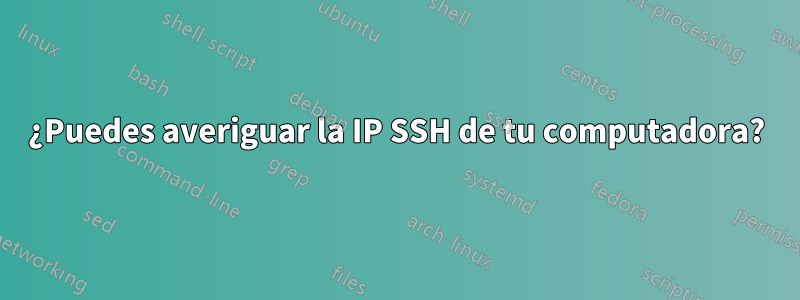 ¿Puedes averiguar la IP SSH de tu computadora?