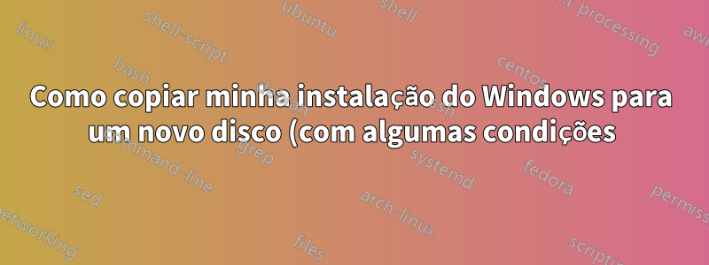 Como copiar minha instalação do Windows para um novo disco (com algumas condições)