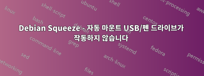 Debian Squeeze - 자동 마운트 USB/펜 드라이브가 작동하지 않습니다