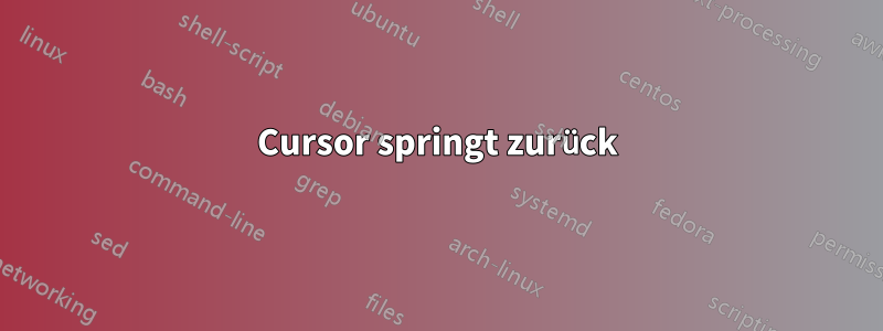 Cursor springt zurück