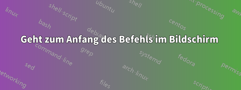 Geht zum Anfang des Befehls im Bildschirm