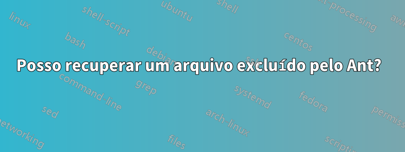 Posso recuperar um arquivo excluído pelo Ant? 