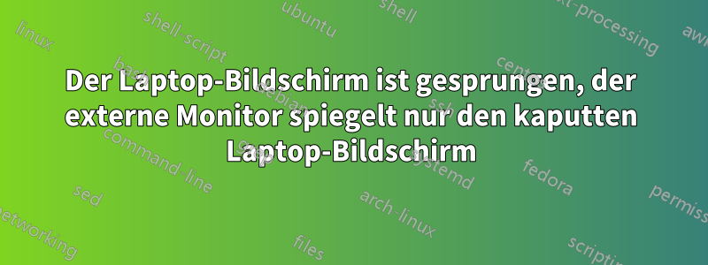 Der Laptop-Bildschirm ist gesprungen, der externe Monitor spiegelt nur den kaputten Laptop-Bildschirm