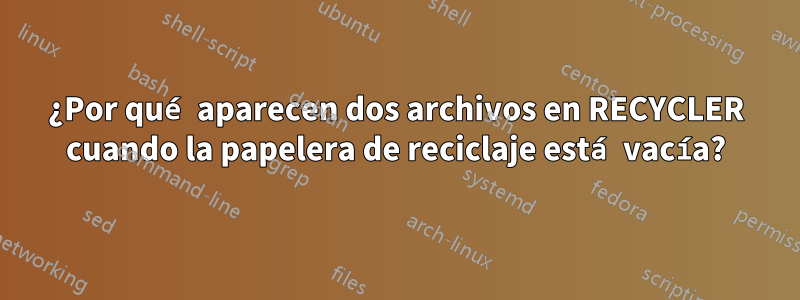 ¿Por qué aparecen dos archivos en RECYCLER cuando la papelera de reciclaje está vacía?