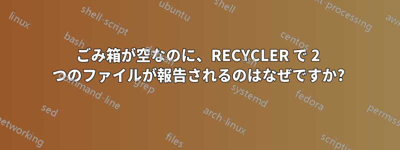 ごみ箱が空なのに、RECYCLER で 2 つのファイルが報告されるのはなぜですか?