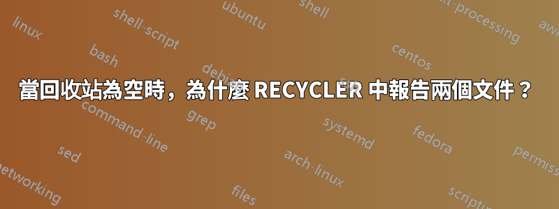 當回收站為空時，為什麼 RECYCLER 中報告兩個文件？