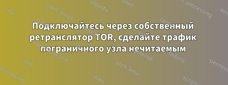 Подключайтесь через собственный ретранслятор TOR, сделайте трафик пограничного узла нечитаемым