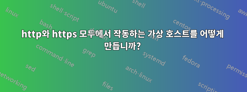 http와 https 모두에서 작동하는 가상 호스트를 어떻게 만듭니까?