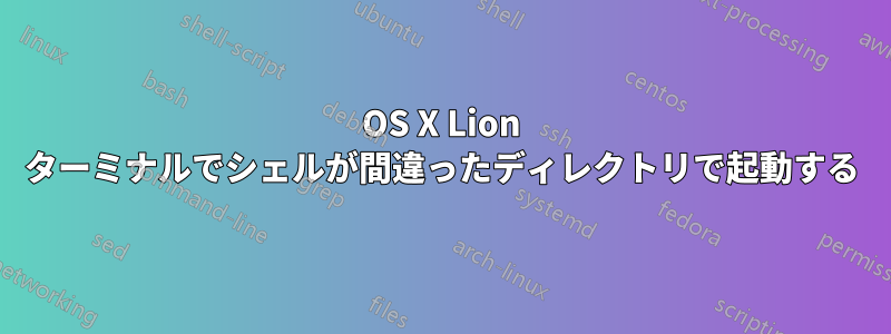 OS X Lion ターミナルでシェルが間違ったディレクトリで起動する