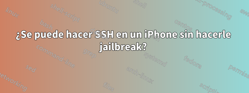 ¿Se puede hacer SSH en un iPhone sin hacerle jailbreak?